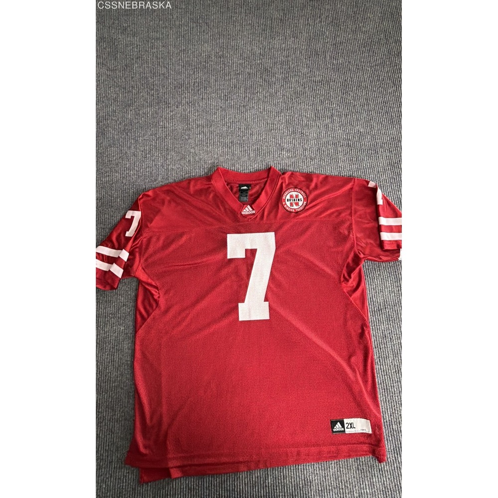 Adidas Red Nebraska Cornhuskers #7 Football Jersey Vintage Men's Mesh NCAA - 2XL